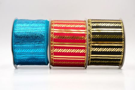 Shimmer Horizontal Bar Wired Ribbon - Shimmer Horizontal Bar Wired Ribbon